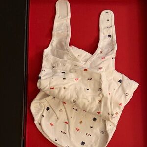 White Baby Swaddle with Multicolor Print